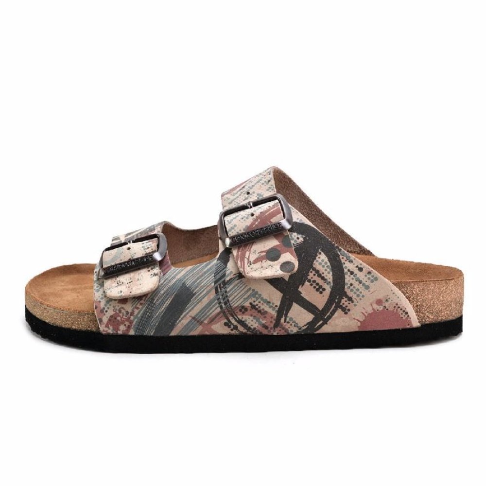 Goby Shoes - Genuine Leather Graffiti Sandals - Picture 3 of 5
